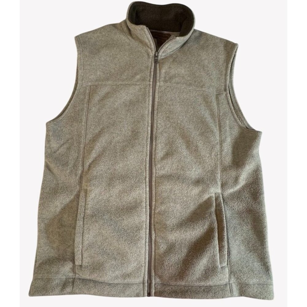St  Johns Bay Mens Medium Brown Fleece Full Zip Vest Fall Winter Outdoor‎ Jacket